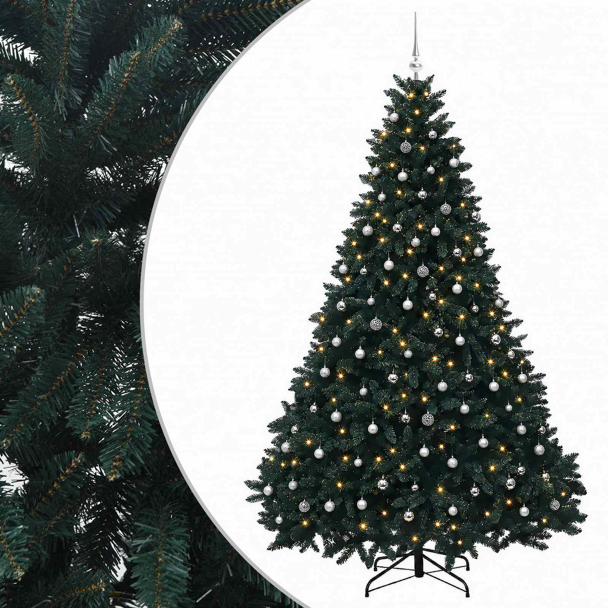 vidaXL Artificial Christmas Tree Dark Green with Bauble 300 cm 2