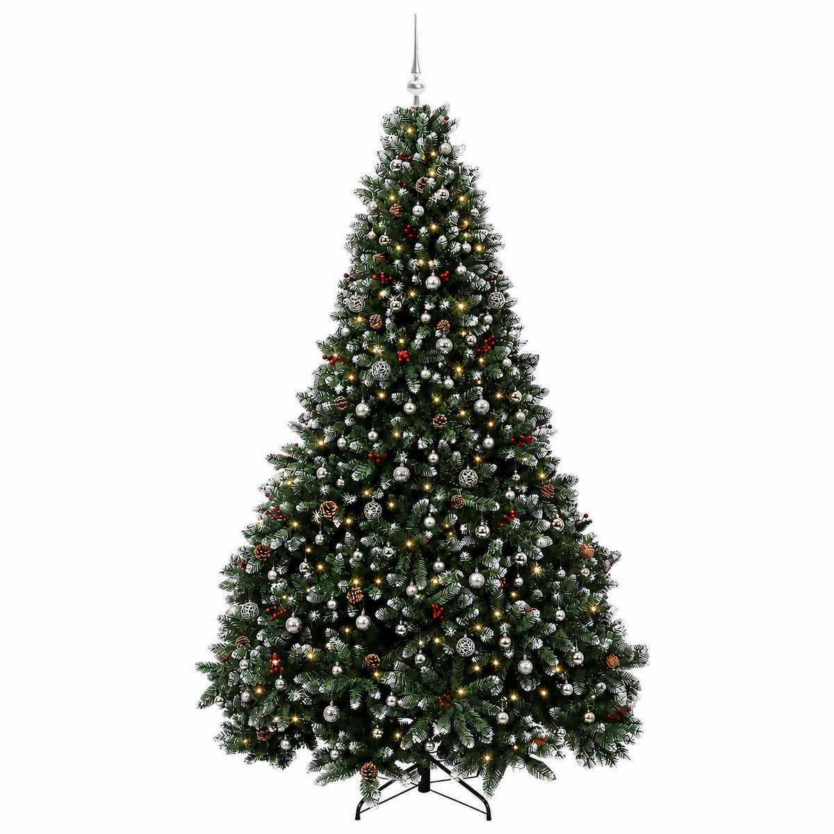vidaXL Artificial Christmas Tree Green with Bauble 300 cm 600 LEDs 4