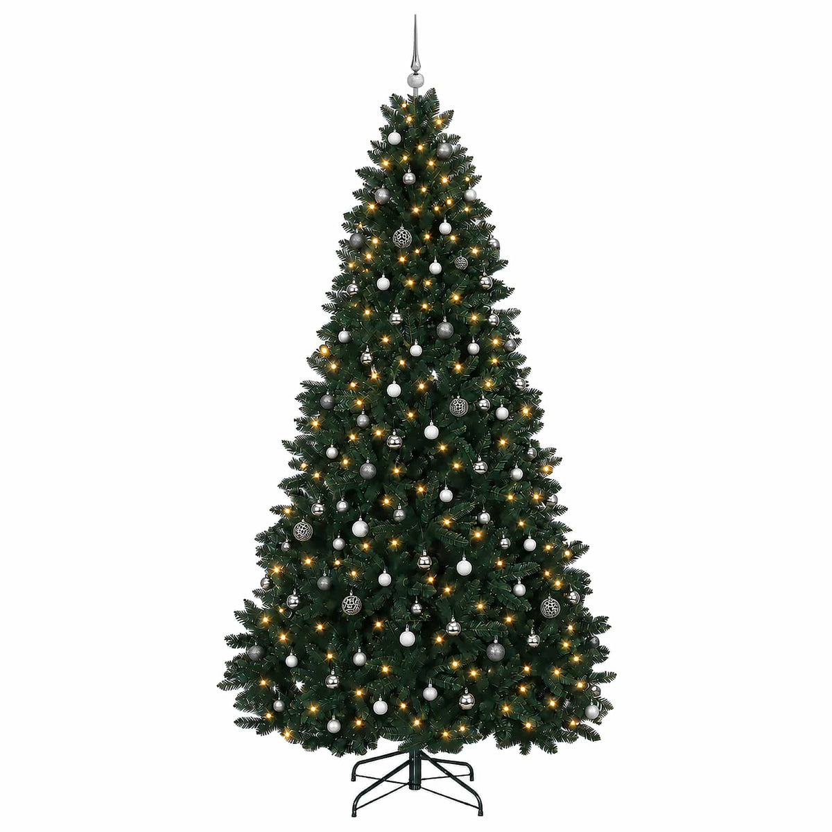 vidaXL Artificial Christmas Tree Dark Green with Bauble 300 cm 4
