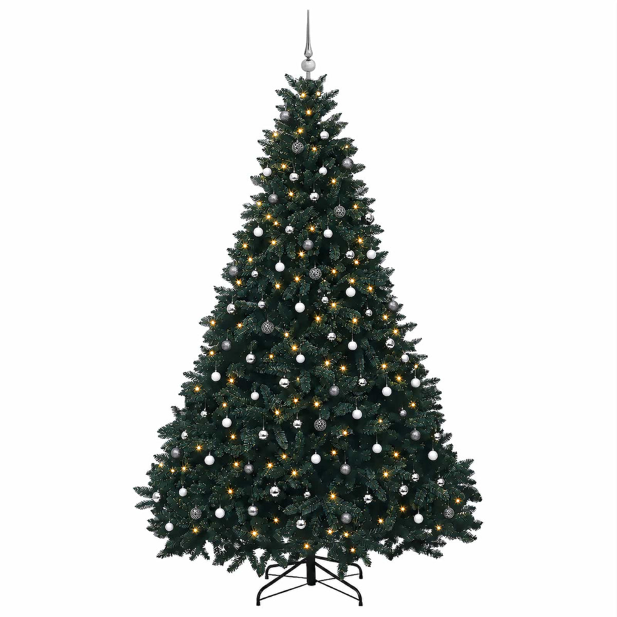 vidaXL Artificial Christmas Tree Dark Green with Bauble 270 cm 4