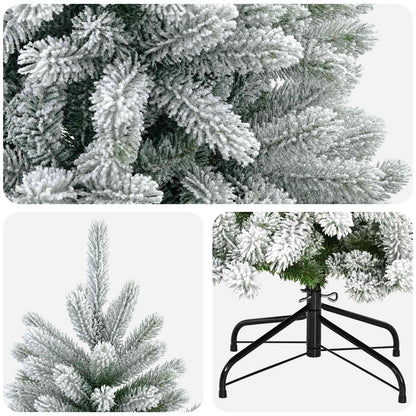 vidaXL Artificial Hinged Christmas Tree 180 cm PVC and Metal 4