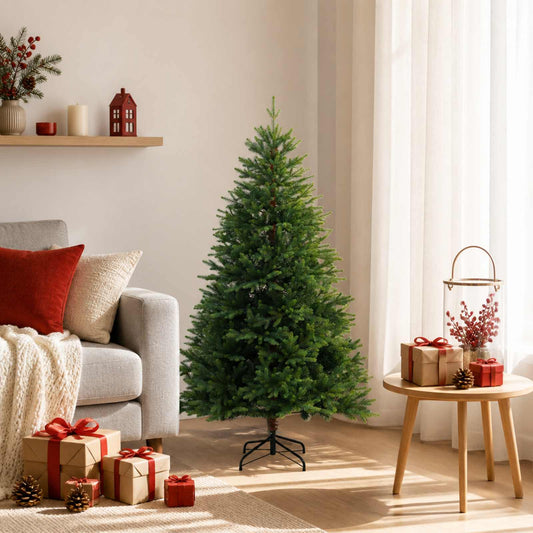 vidaXL Artificial Hinged Christmas Tree 150 cm PVC and Metal Green 1