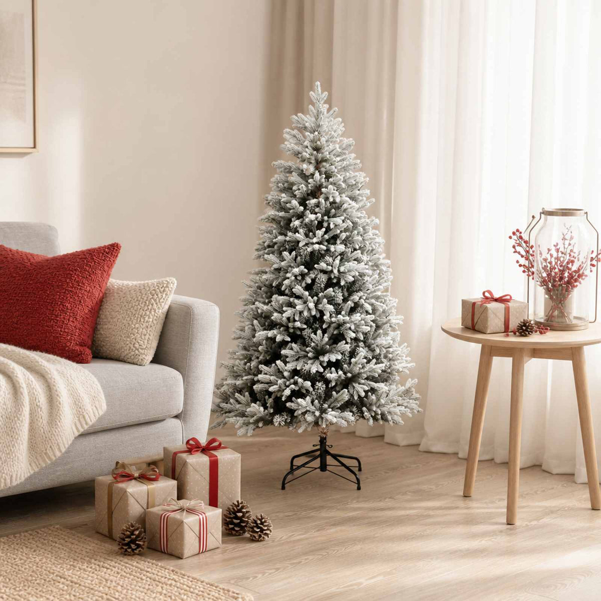 vidaXL Artificial Hinged Christmas Tree 120 cm PVC and Metal 1