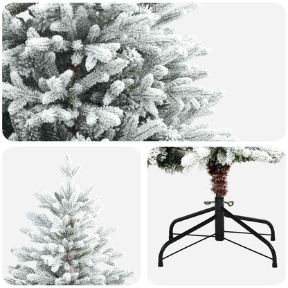 vidaXL Artificial Hinged Christmas Tree 150 cm PVC and Metal 4