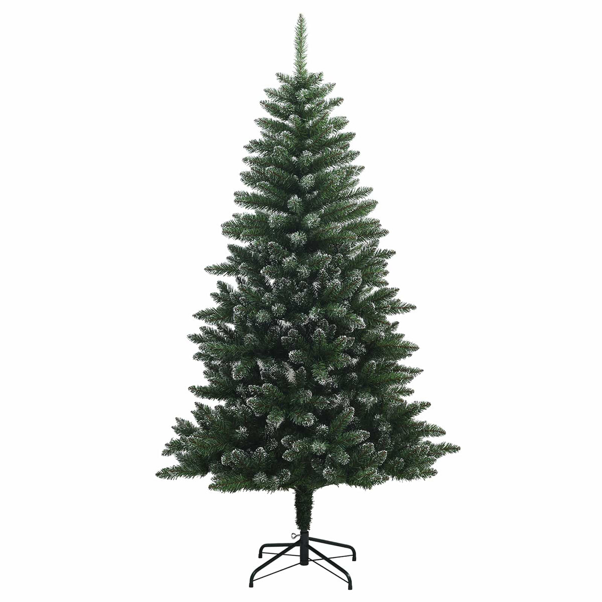 vidaXL Artificial Hinged Christmas Tree 210 cm PVC and Metal Frosted 3