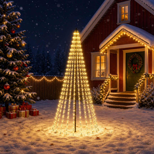 LED Christmas Tree EKENAS 270 LEDs Warm White Steel 235 cm