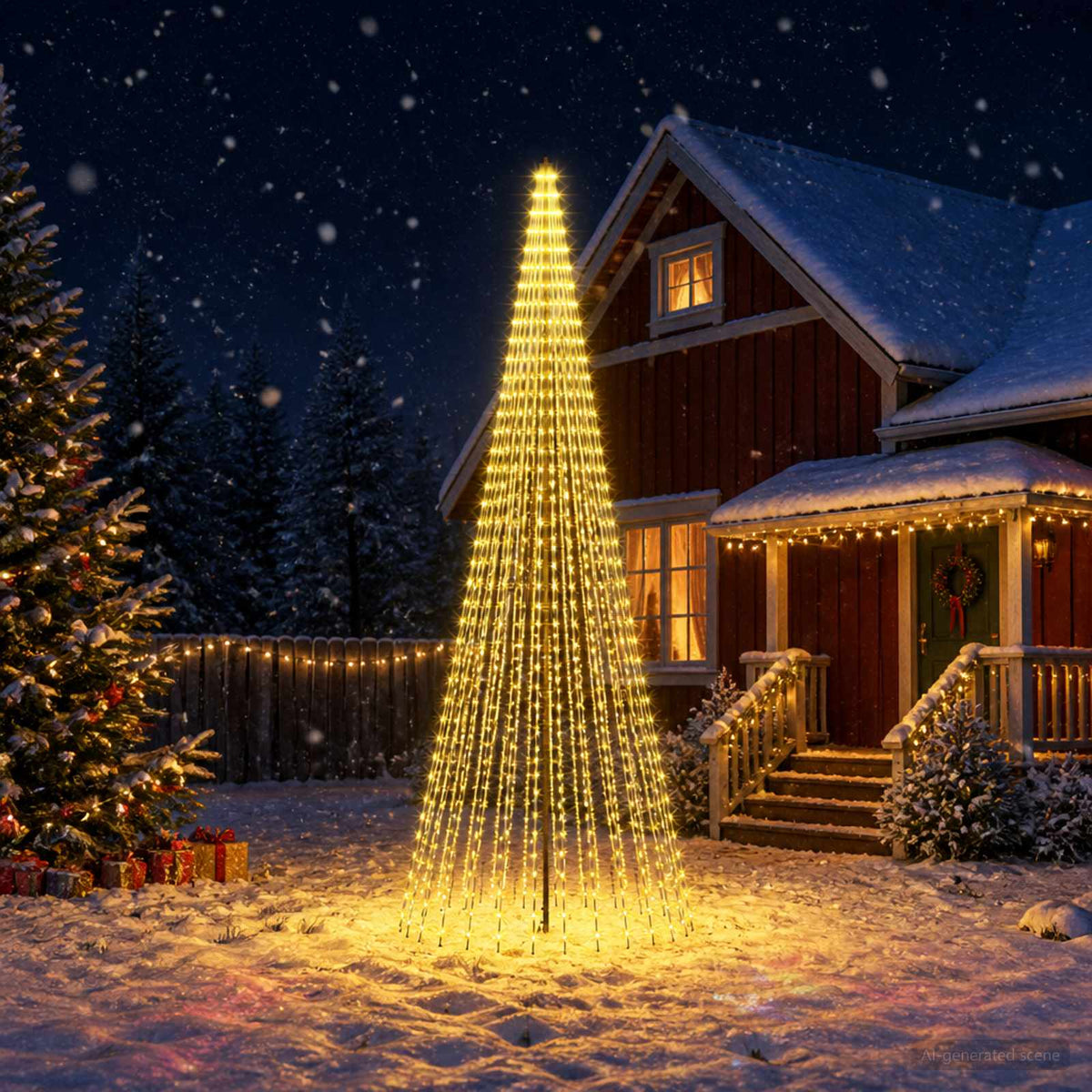 LED Christmas Tree EKENAS 270 LEDs Warm White Steel 385 cm