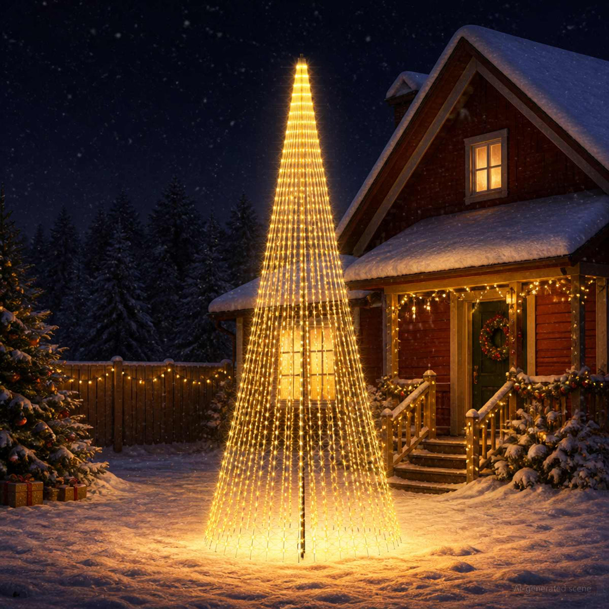 LED Christmas Tree EKENAS 270 LEDs Warm White Steel 485 cm