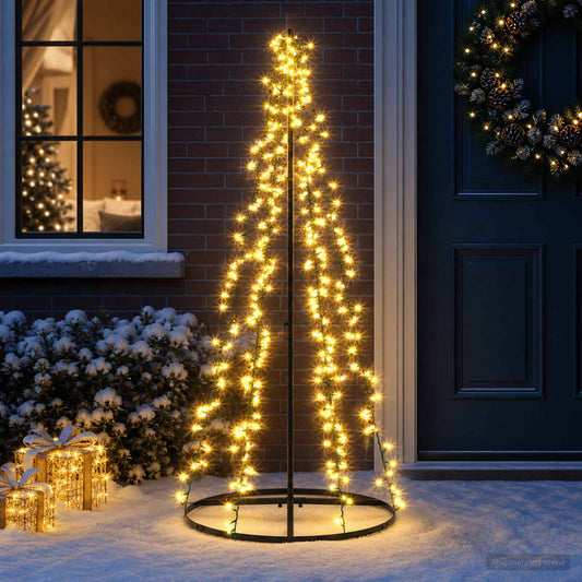 LED Christmas Tree EKENAS 540 LEDs Warm White Steel 165 cm
