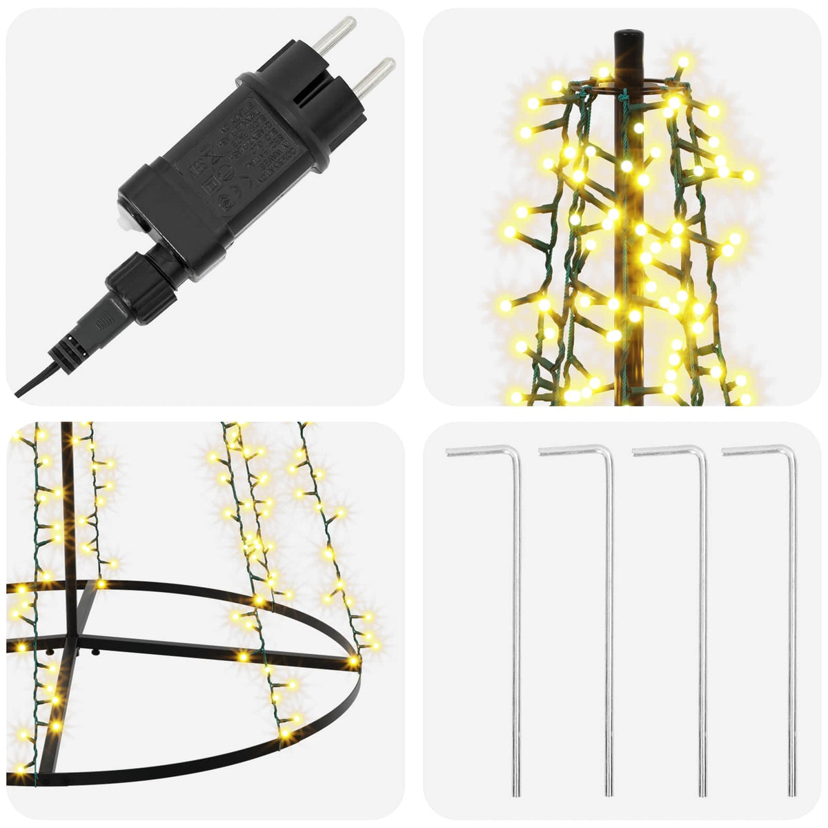 LED Christmas Tree EKENAS 540 LEDs Warm White Steel 285 cm