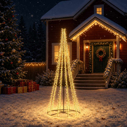 LED Christmas Tree EKENAS 540 LEDs Warm White Steel 285 cm