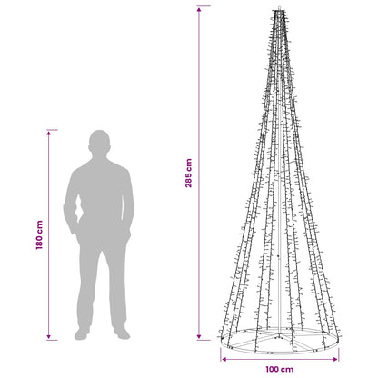 LED Christmas Tree EKENAS 540 LEDs Warm White Steel 285 cm