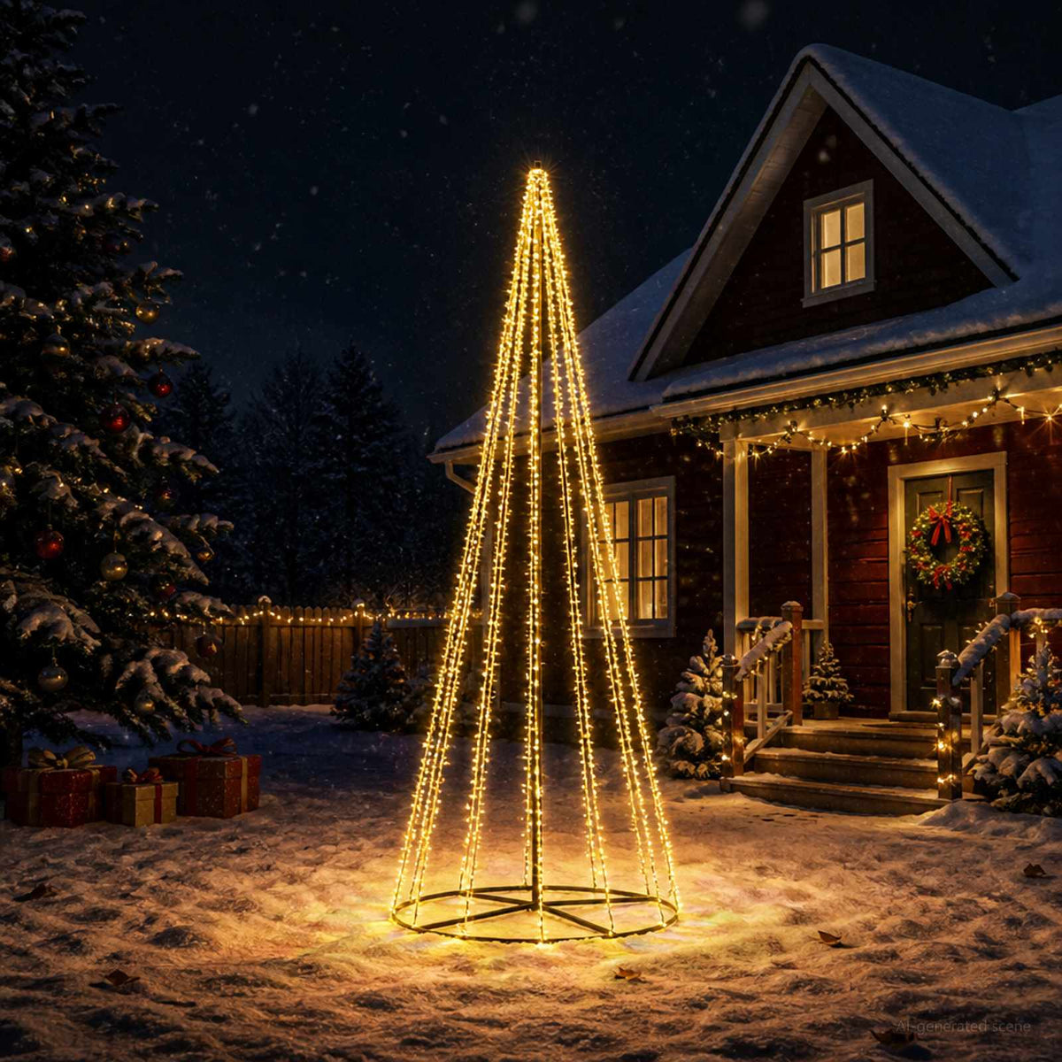 LED Christmas Tree EKENAS 540 LEDs Warm White Steel 385 cm