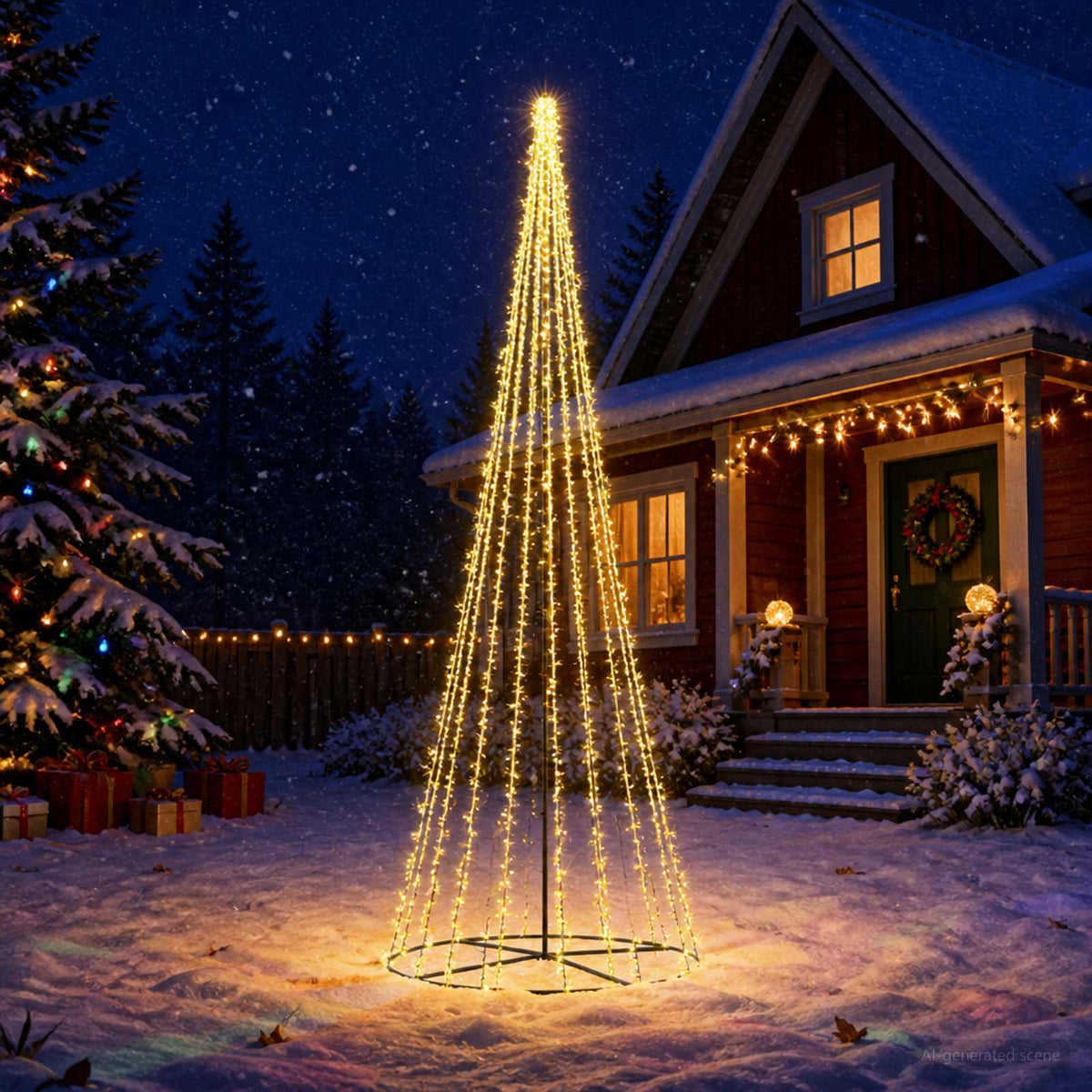 LED Christmas Tree EKENAS 540 LEDs Warm White Steel 485 cm