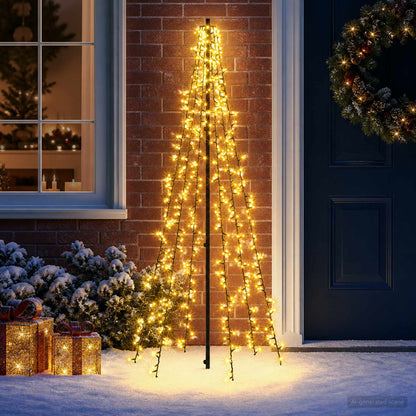 LED Christmas Tree EKENAS 540 LEDs Warm White Steel 165 cm
