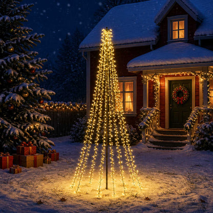 LED Christmas Tree EKENAS 540 LEDs Warm White Steel 235 cm