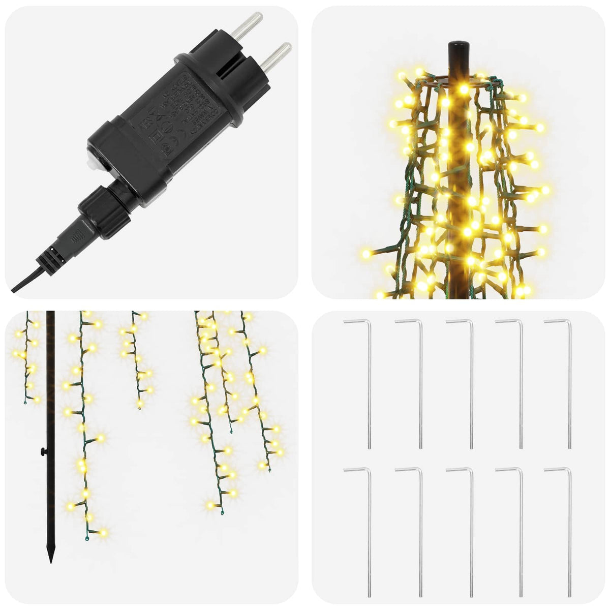 LED Christmas Tree EKENAS 540 LEDs Warm White Steel 285 cm