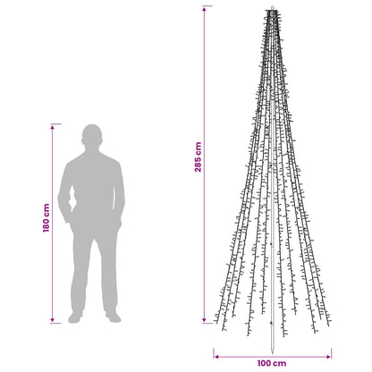 LED Christmas Tree EKENAS 540 LEDs Warm White Steel 285 cm