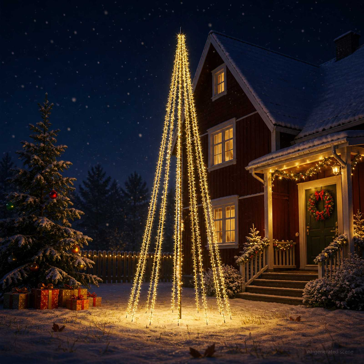 LED Christmas Tree EKENAS 540 LEDs Warm White Steel 385 cm