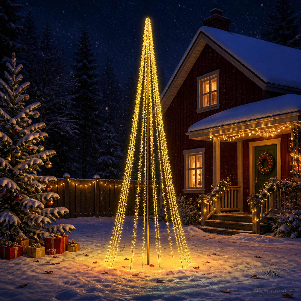 LED Christmas Tree EKENAS 540 LEDs Warm White Steel 485 cm