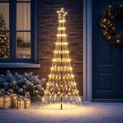 LED Christmas Tree EKENAS 230 LEDs Steel Warm white 180 cm
