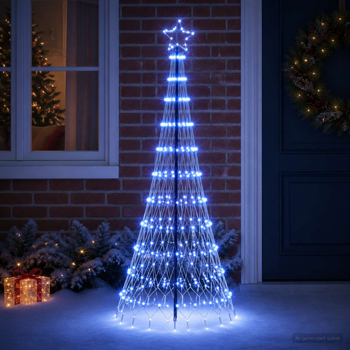 LED Christmas Tree EKENAS 230 LEDs Steel Blue 180 cm