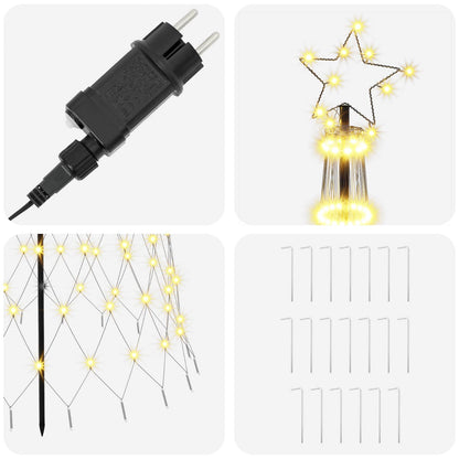 LED Christmas Tree EKENAS 230 LEDs Steel Warm white 300 cm
