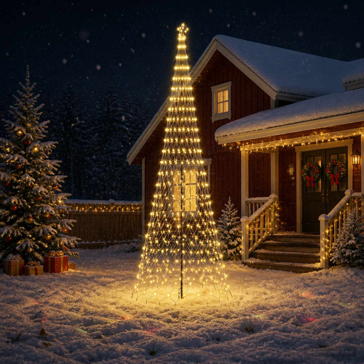 LED Christmas Tree EKENAS 230 LEDs Steel Warm white 500 cm