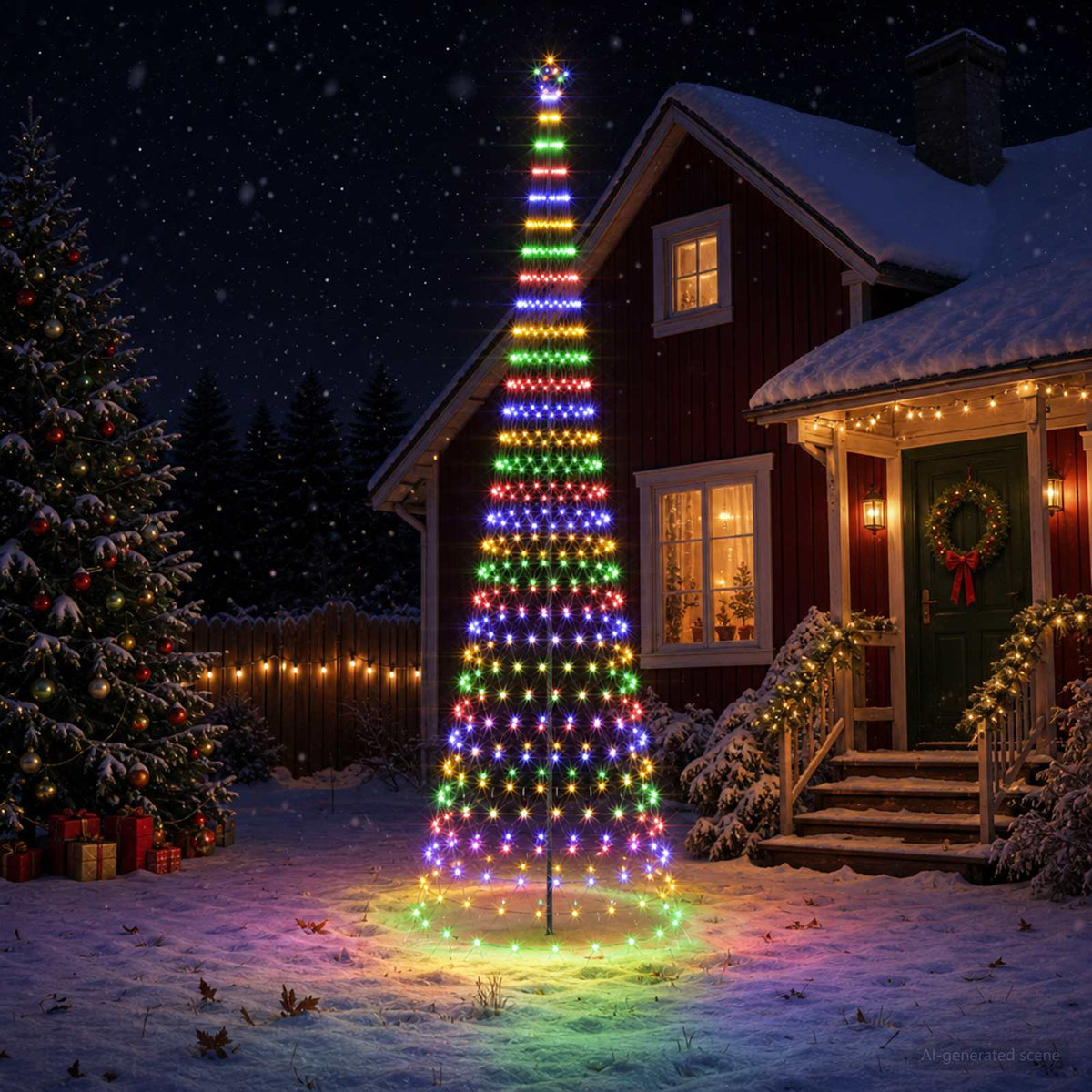 LED Christmas Tree EKENAS 230 LEDs Steel Multicolour 500 cm