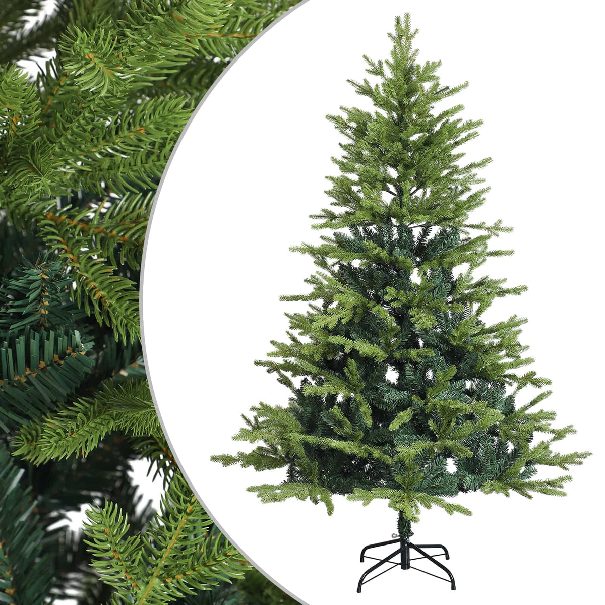 vidaXL Artificial Hinged Christmas Tree 240 cm PVC and Metal Green 2