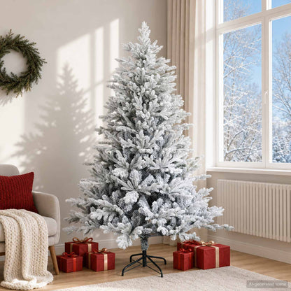 Artificial Christmas Tree with Bauble 150 LEDs Green and White 180 cm without LED