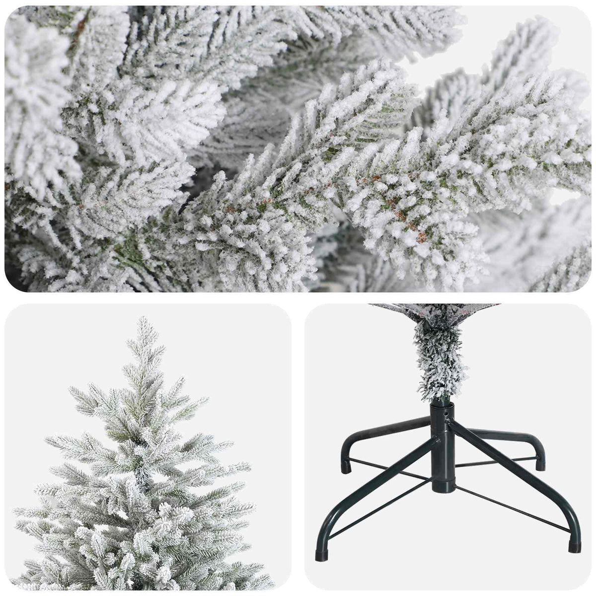 vidaXL Artificial Hinged Christmas Tree 240 cm PVC and Metal 4