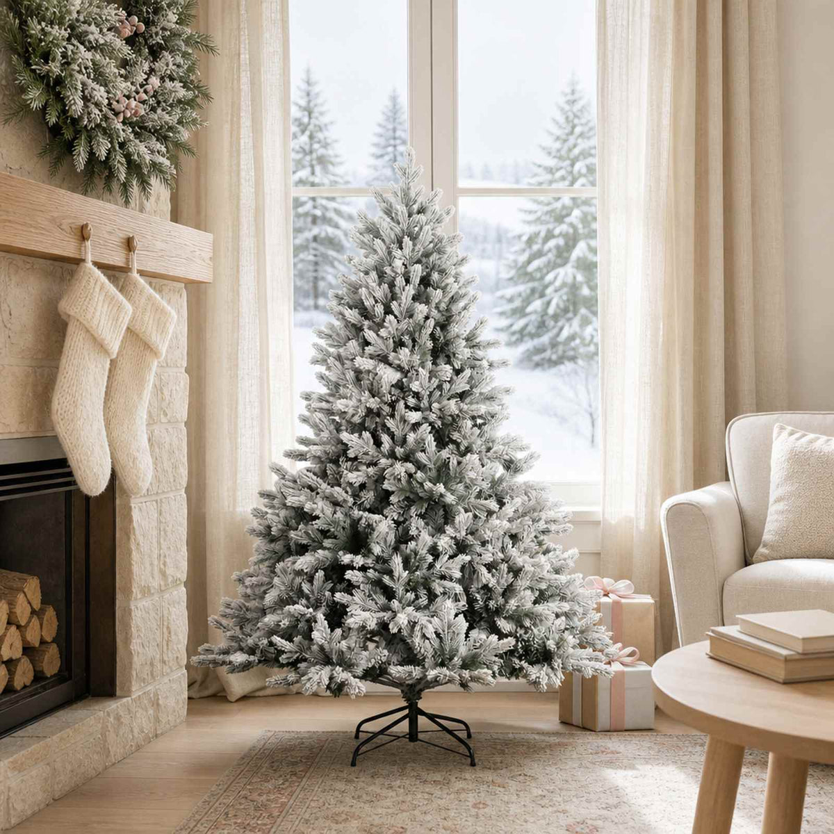 Artificial Christmas Tree with Bauble 150 LEDs Green and White Height 120 cm without LED