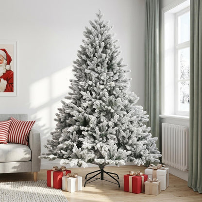 Artificial Christmas Tree with Bauble 300 LEDs Green and white Height 210 cm without LED