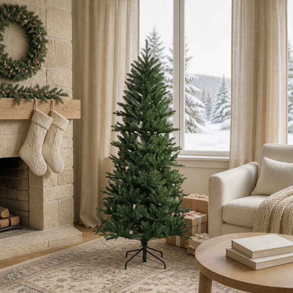 Artificial Christmas Tree with Bauble 150 LEDs Green without LED