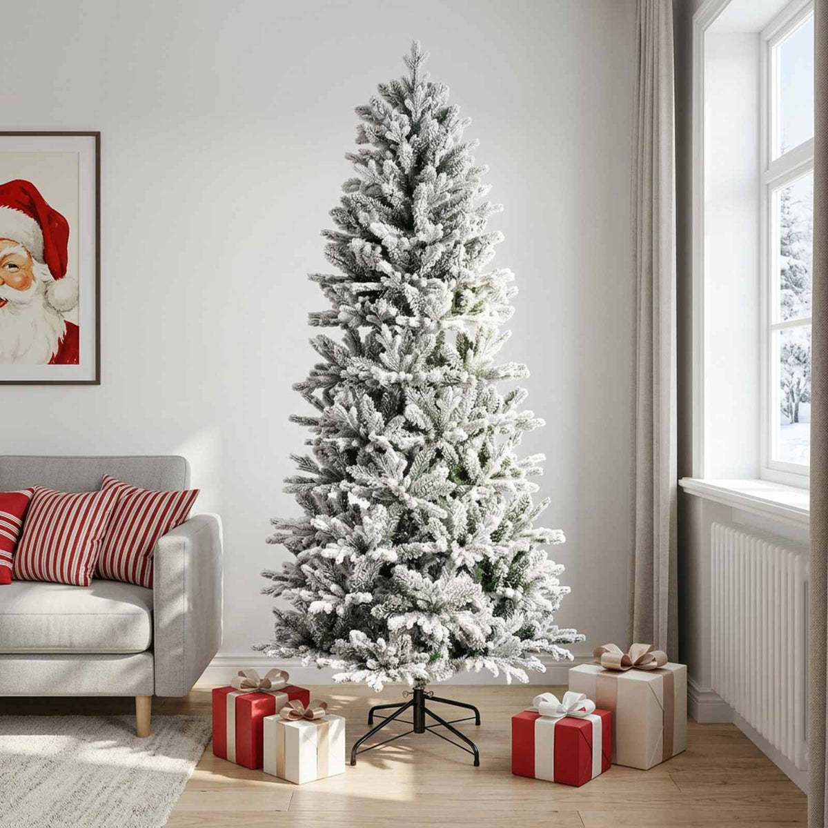 vidaXL Artificial Hinged Christmas Tree 240 cm PVC and PE 1