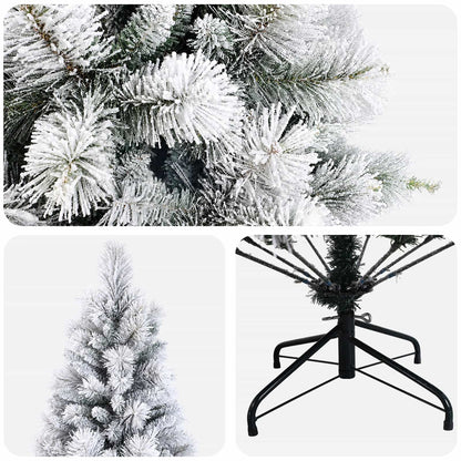 vidaXL Artificial Hinged Christmas Tree 240 cm PVC and Metal 4