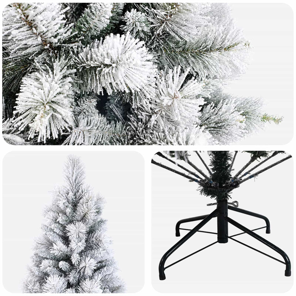 Artificial Christmas Tree with Bauble 300 LEDs Green and White 240 cm without LED