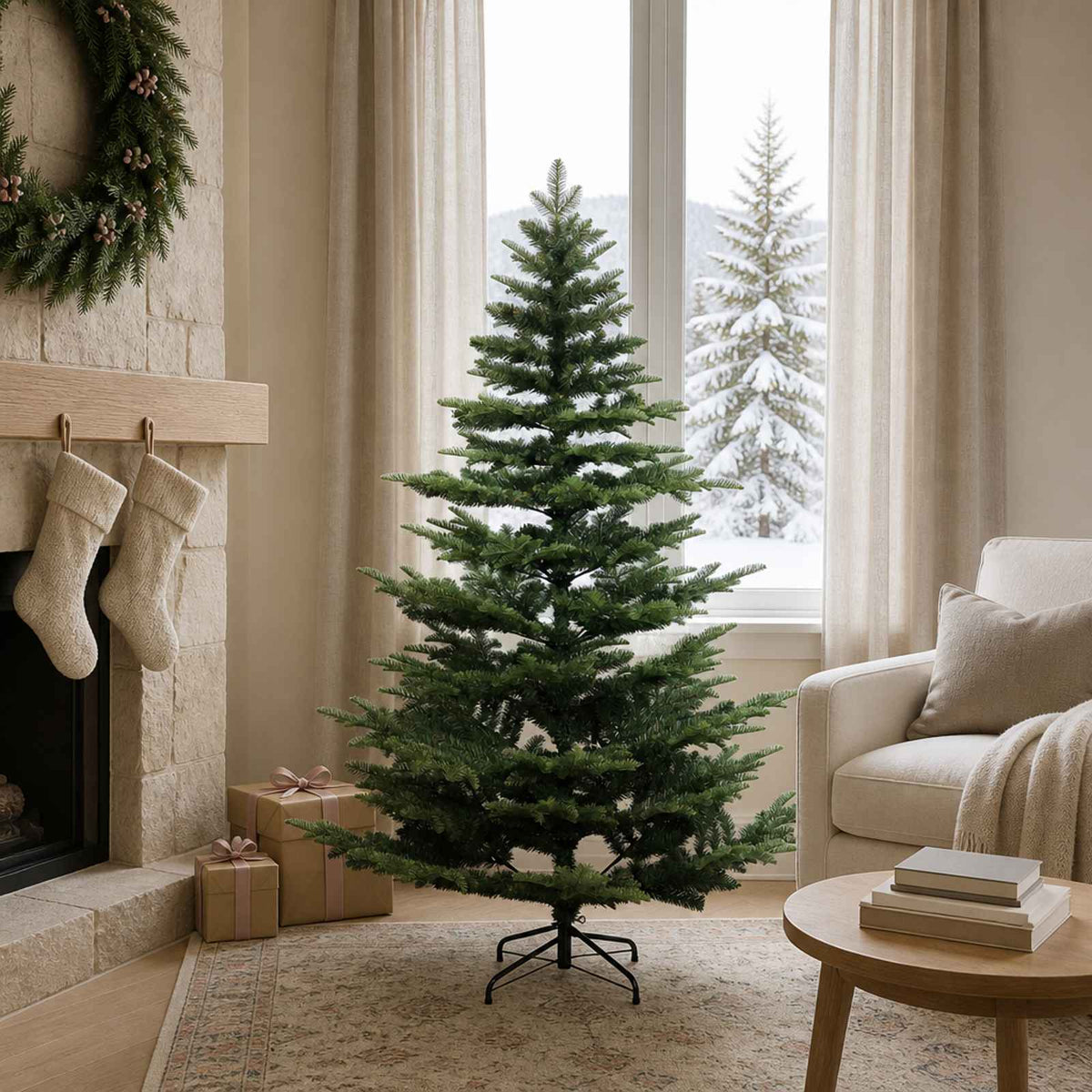 Artificial Christmas Tree with Bauble 150 LEDs Green Height 120 cm without LED
