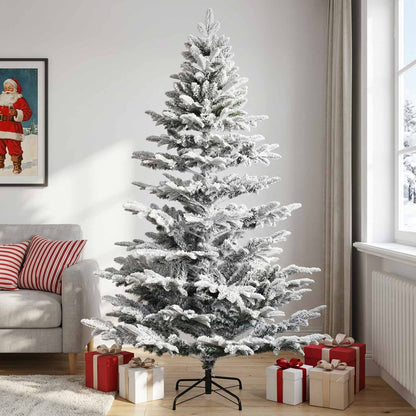 vidaXL Artificial Christmas Tree with Bauble 150 LEDs Green and White