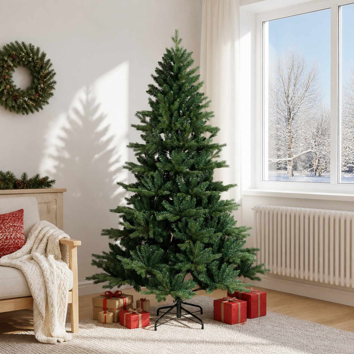 Artificial Christmas Tree with Bauble 300 LEDs Height 180 cm without LED