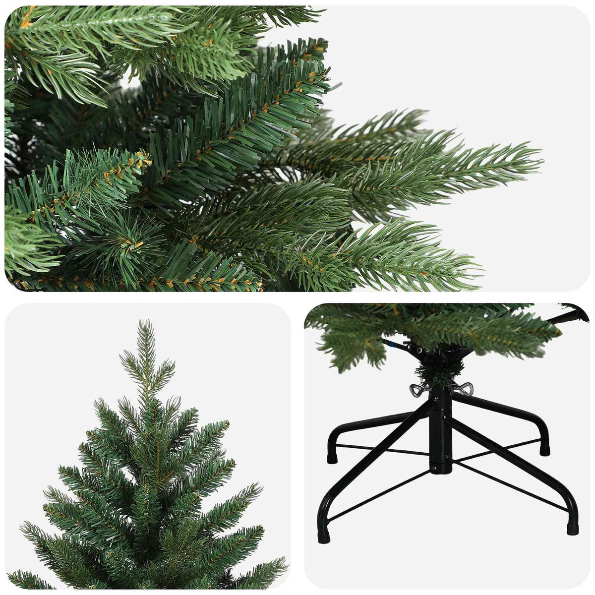 vidaXL Artificial Hinged Christmas Tree 240 cm PVC and Metal Green 4