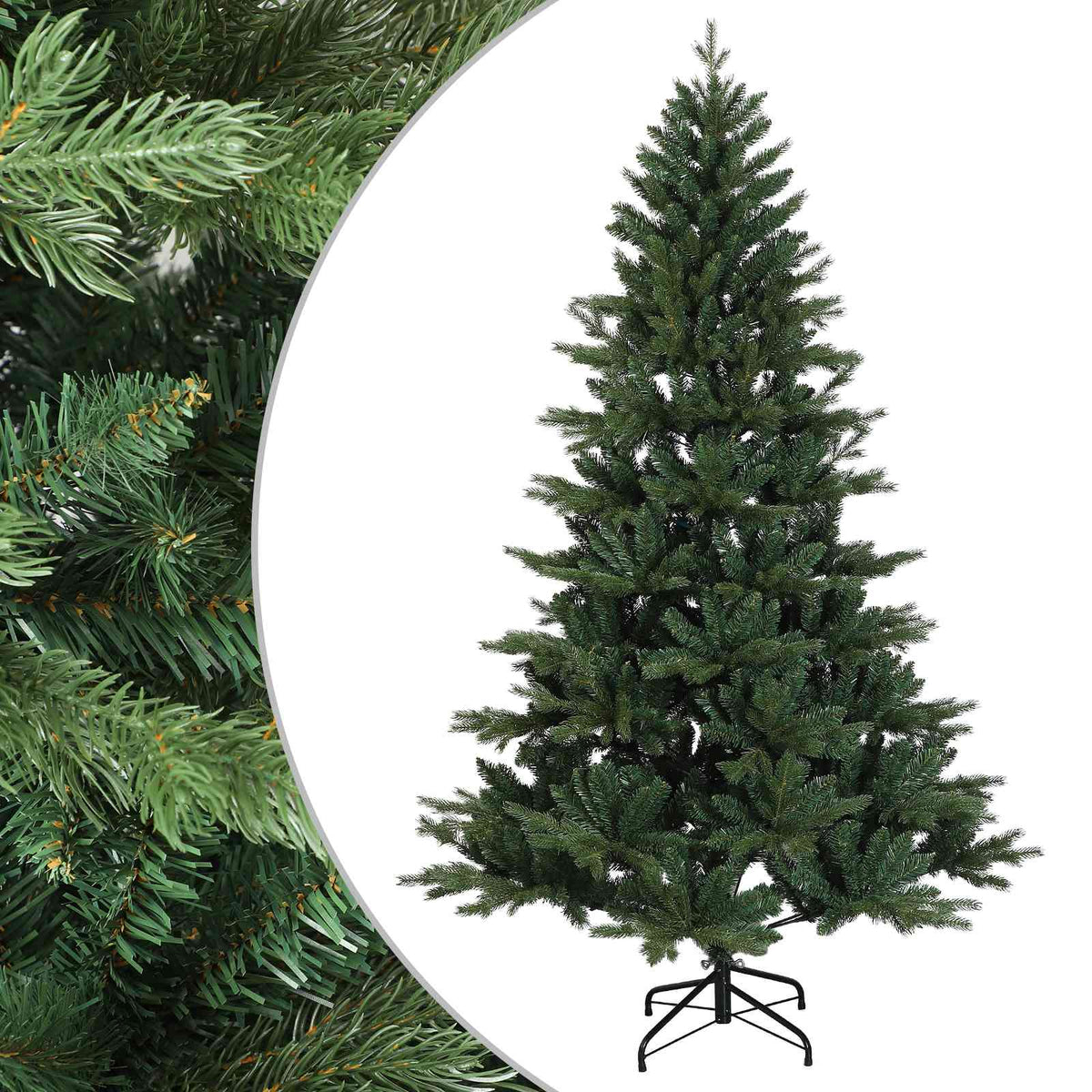 vidaXL Artificial Hinged Christmas Tree 240 cm PVC and Metal Green 2