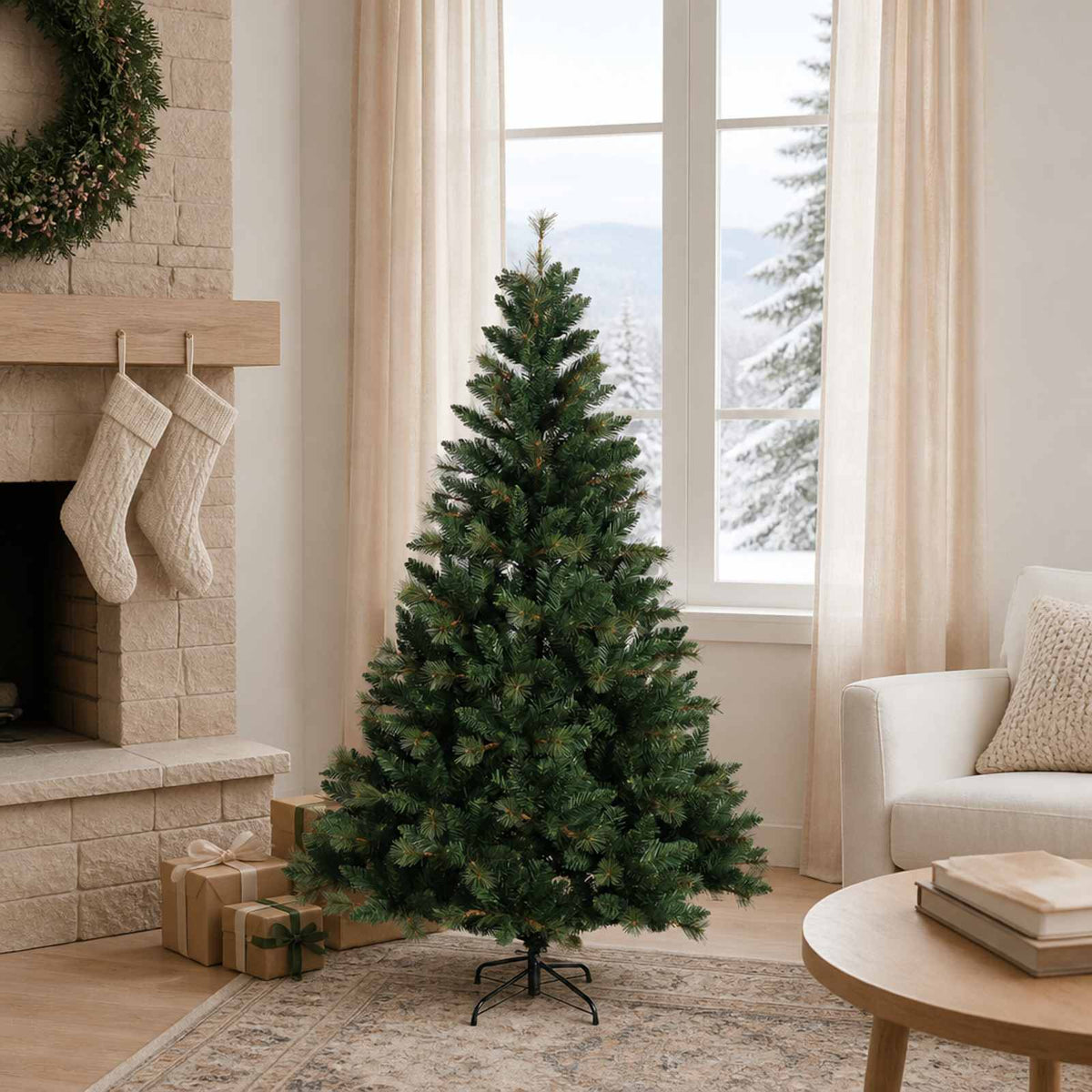Artificial Christmas Tree with Bauble 150 LEDs Green Height 120 cm without LED