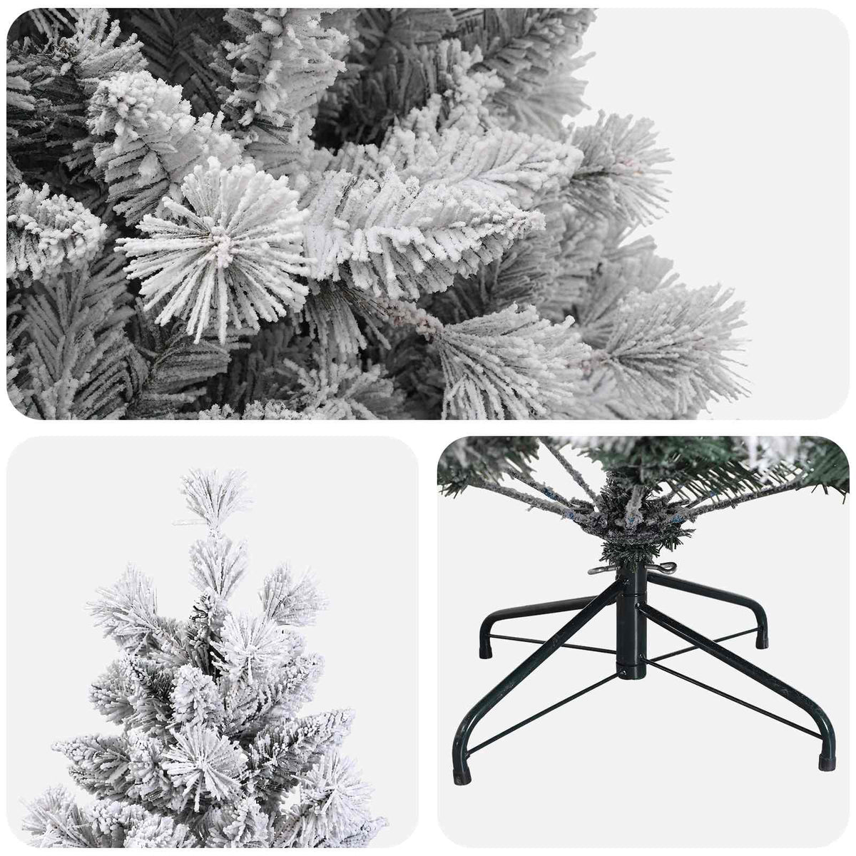 vidaXL Artificial Hinged Christmas Tree 240 cm PVC and Metal 4
