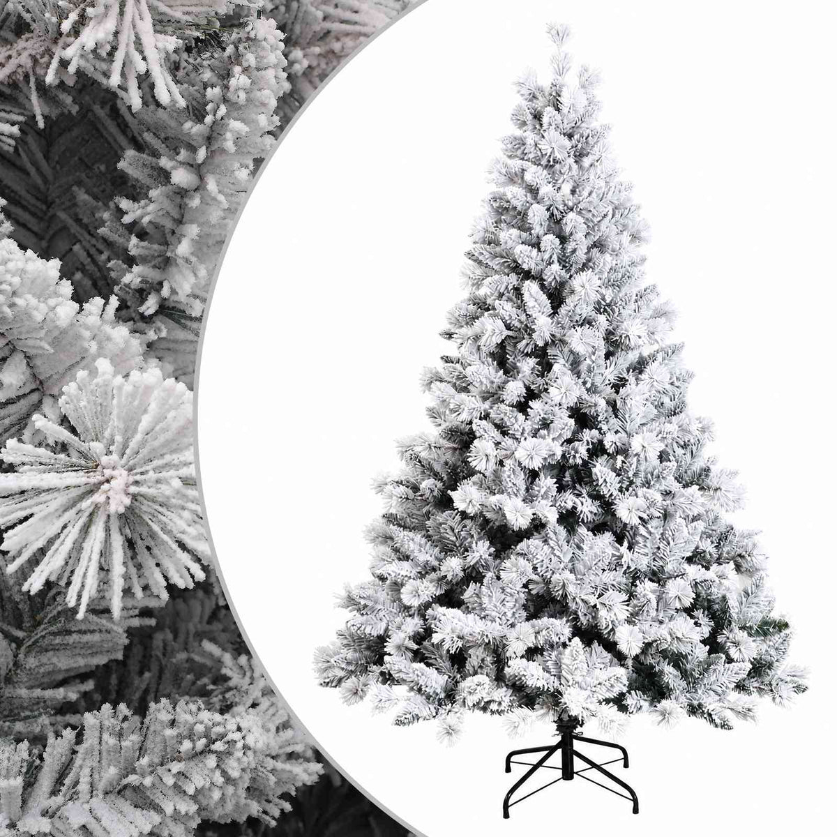 vidaXL Artificial Hinged Christmas Tree 240 cm PVC and Metal 2