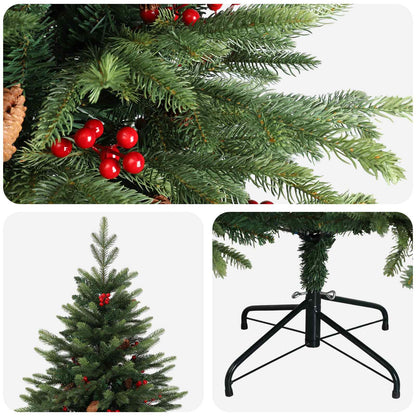 vidaXL Artificial Hinged Christmas Tree 240 cm PVC and Metal Green 4