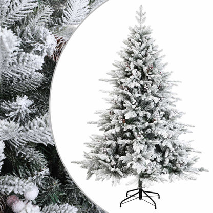 vidaXL Artificial Hinged Christmas Tree 210 cm PVC and Metal 2