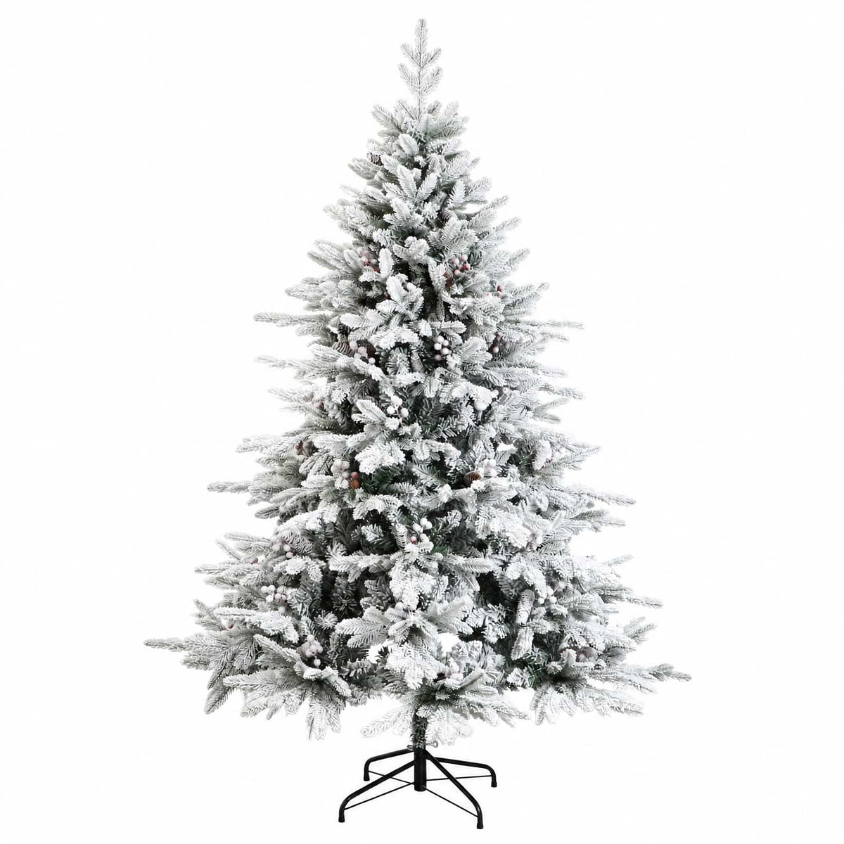 vidaXL Artificial Hinged Christmas Tree 210 cm PVC and Metal 3