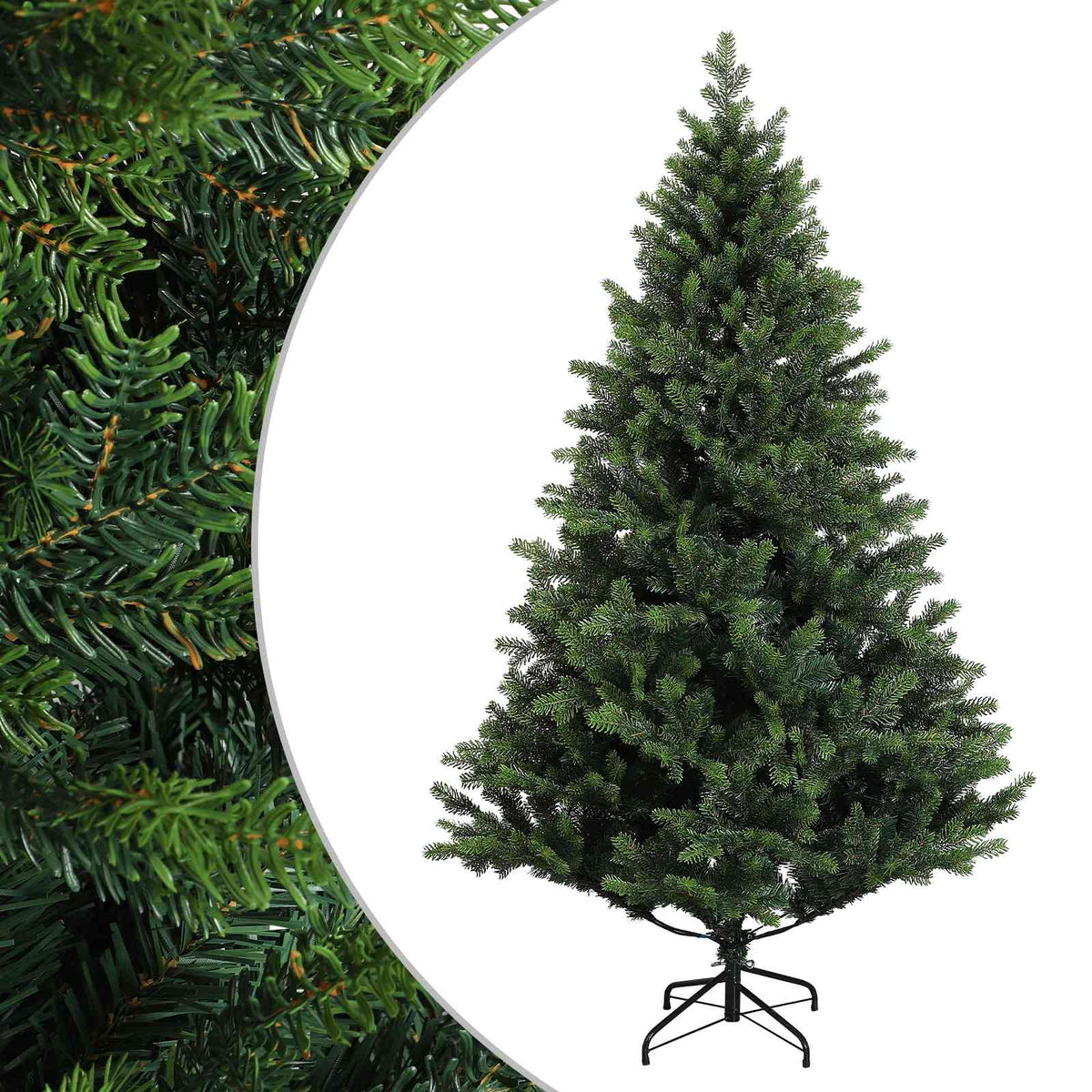 vidaXL Artificial Hinged Christmas Tree 240 cm PVC and Metal Green 2